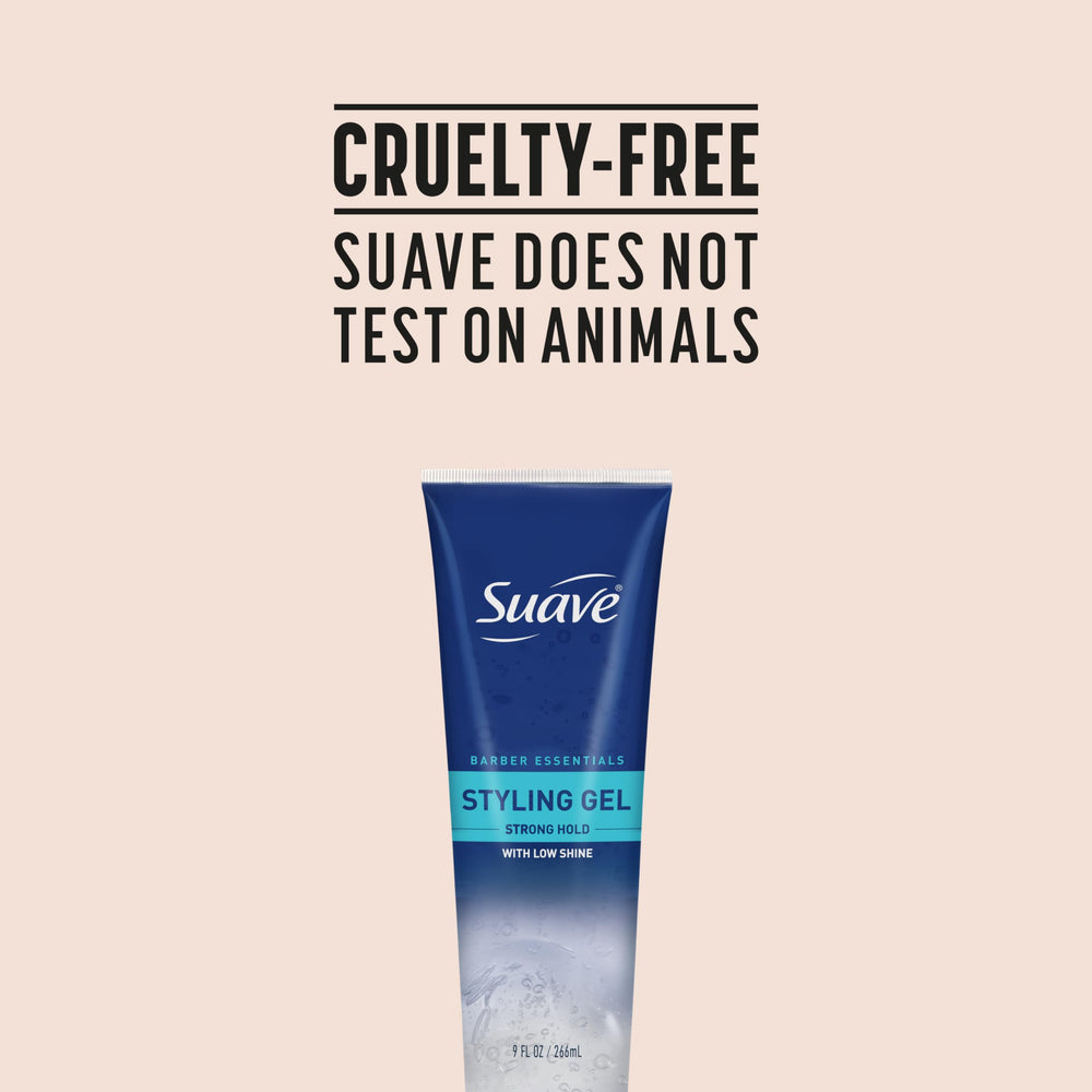 Suave Barber Essentials Gel is cruelty-free, offering barber-quality styling without animal testing.