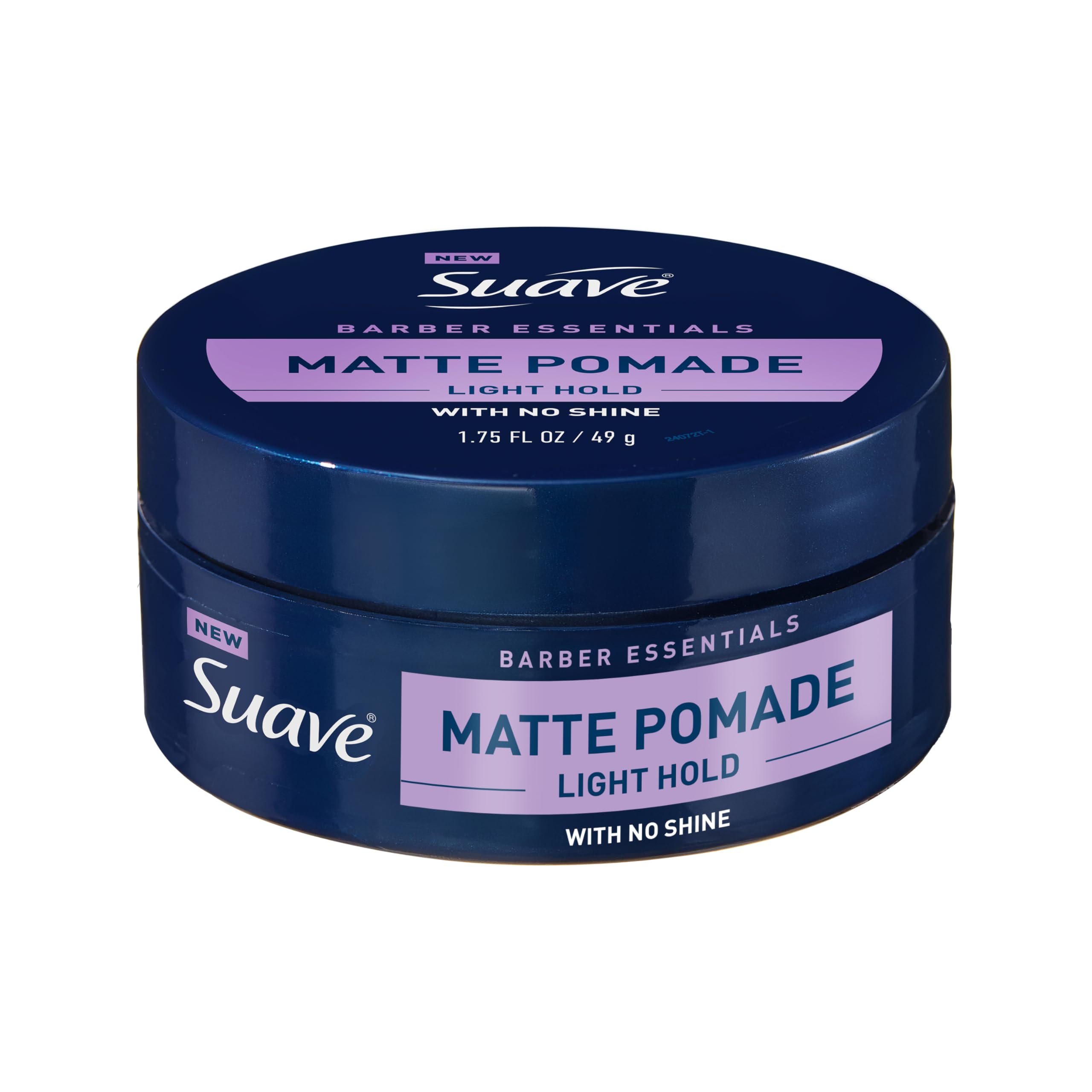 Suave Barber Essentials Pomade jar front view for a matte finish.