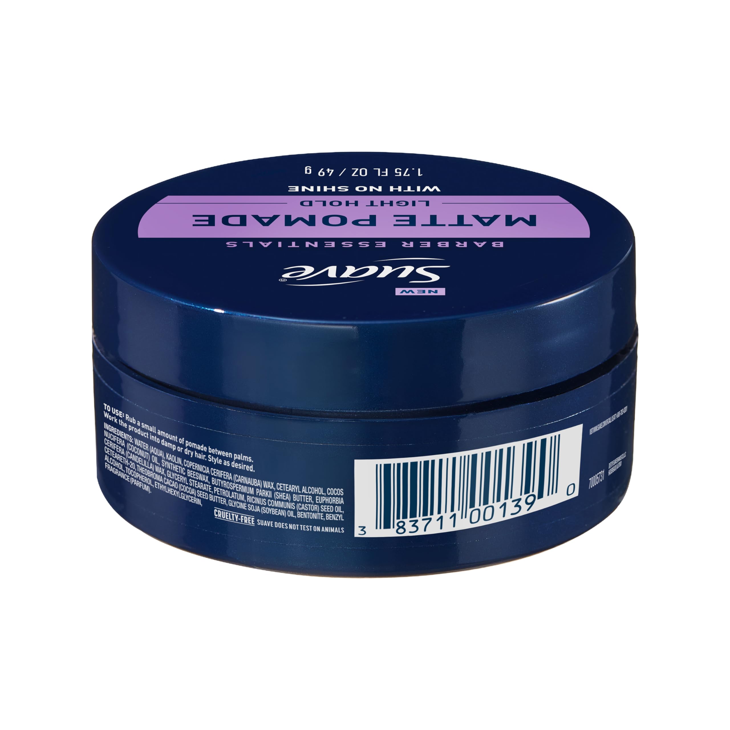 Model applying Suave Barber Essentials Pomade on damp hair.