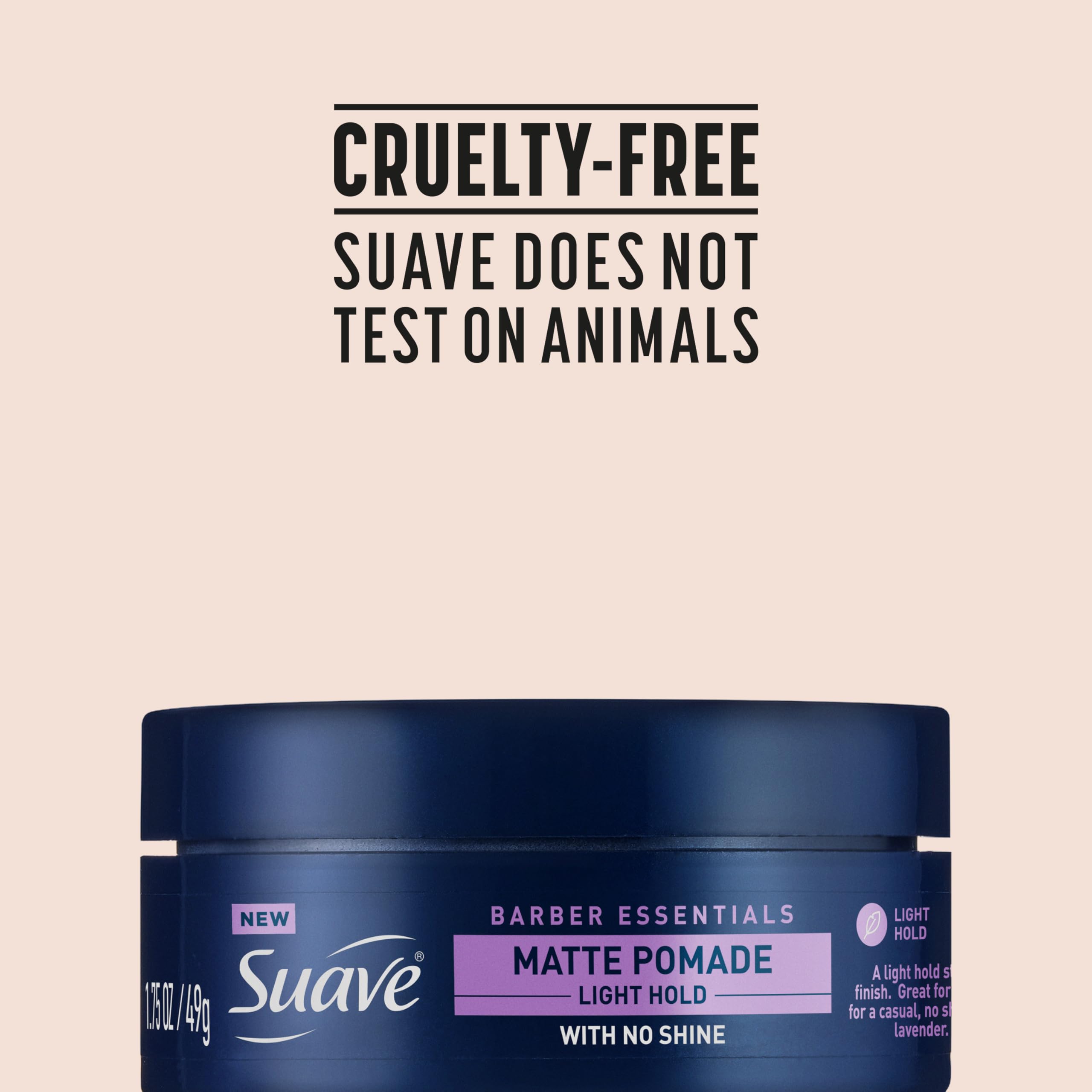 Suave Barber Essentials Pomade packaging shows sandalwood and lavender scent.