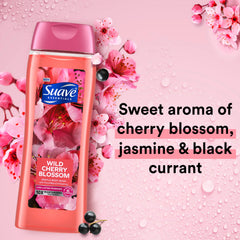 Suave Cherry Jasmine Black Currant lather delivers creamy hydration.