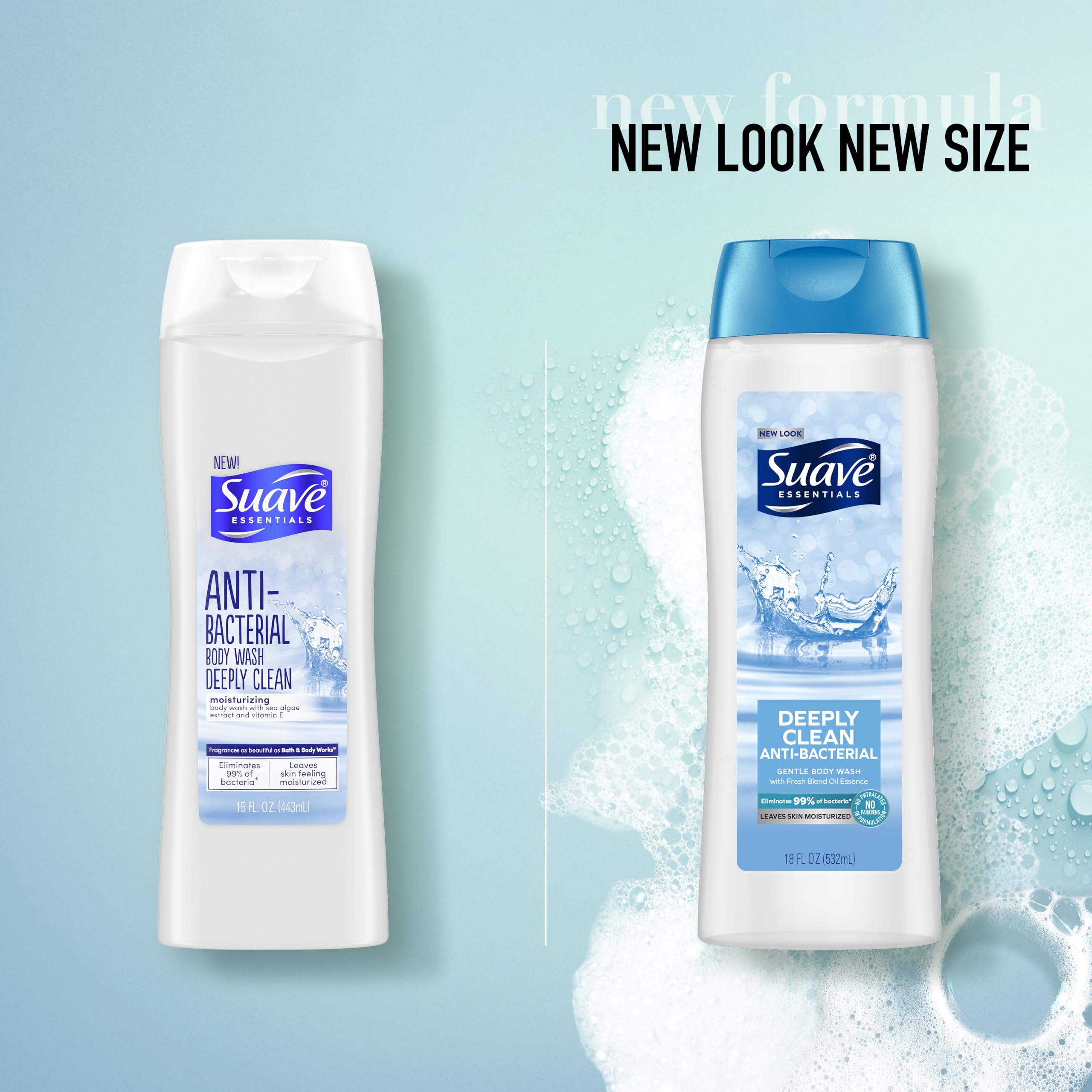 Rich, creamy lather from Suave Deeply Clean cleanses without drying.