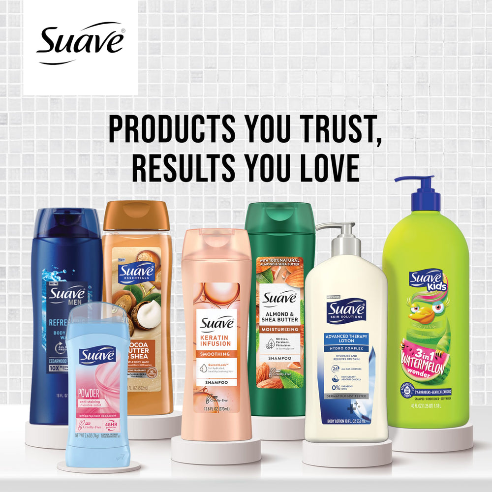 Suave invisible on skin swatch demonstrating residue-free wear.