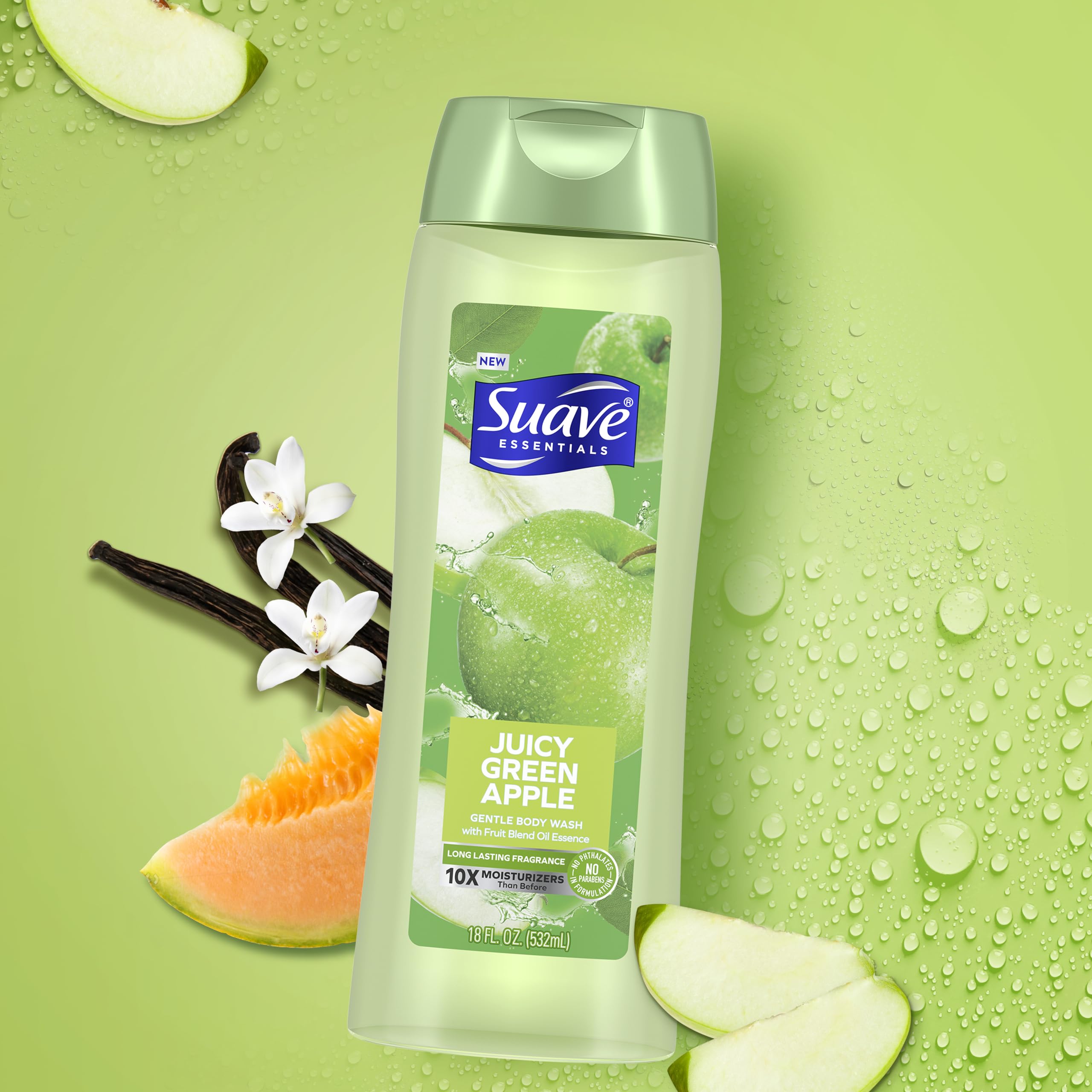 Suave Essentials Paraben- and Phthalate-Free formula keeps showering gentle and safe