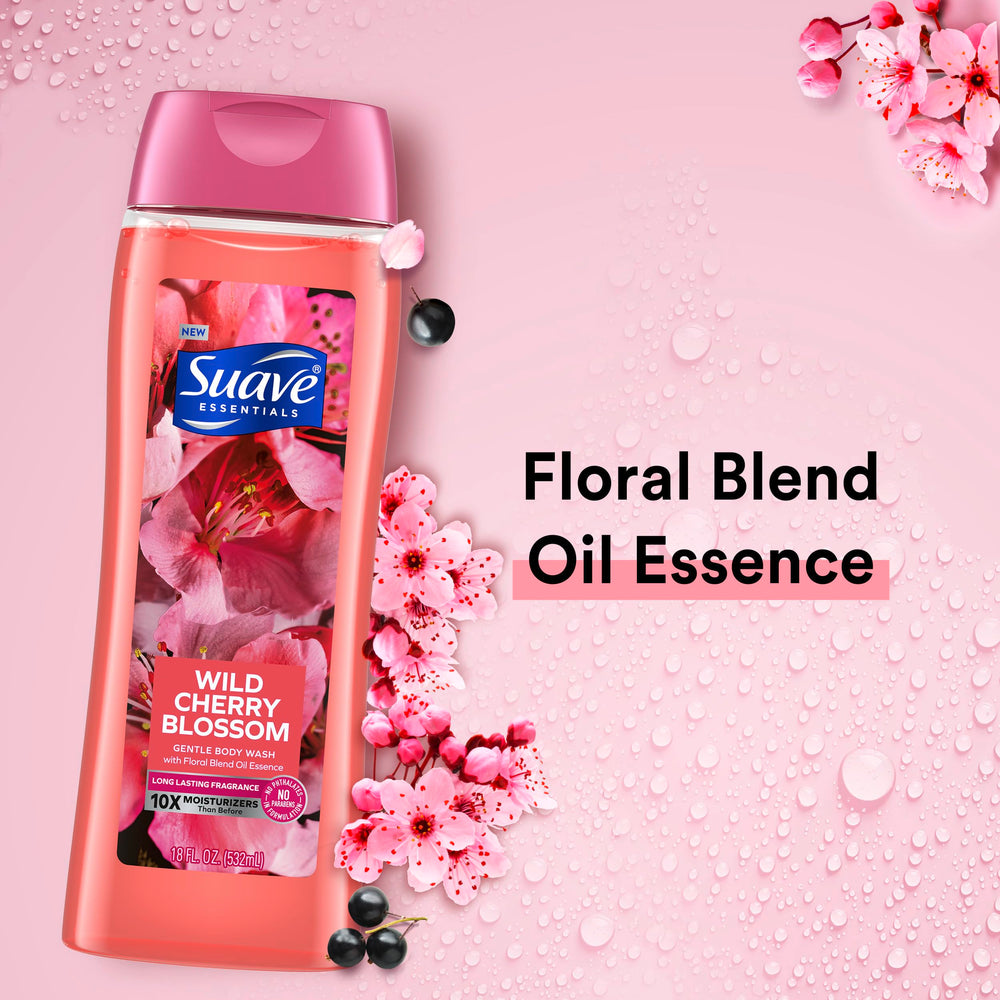 Suave fragrance notes highlight cherry blossom and jasmine.