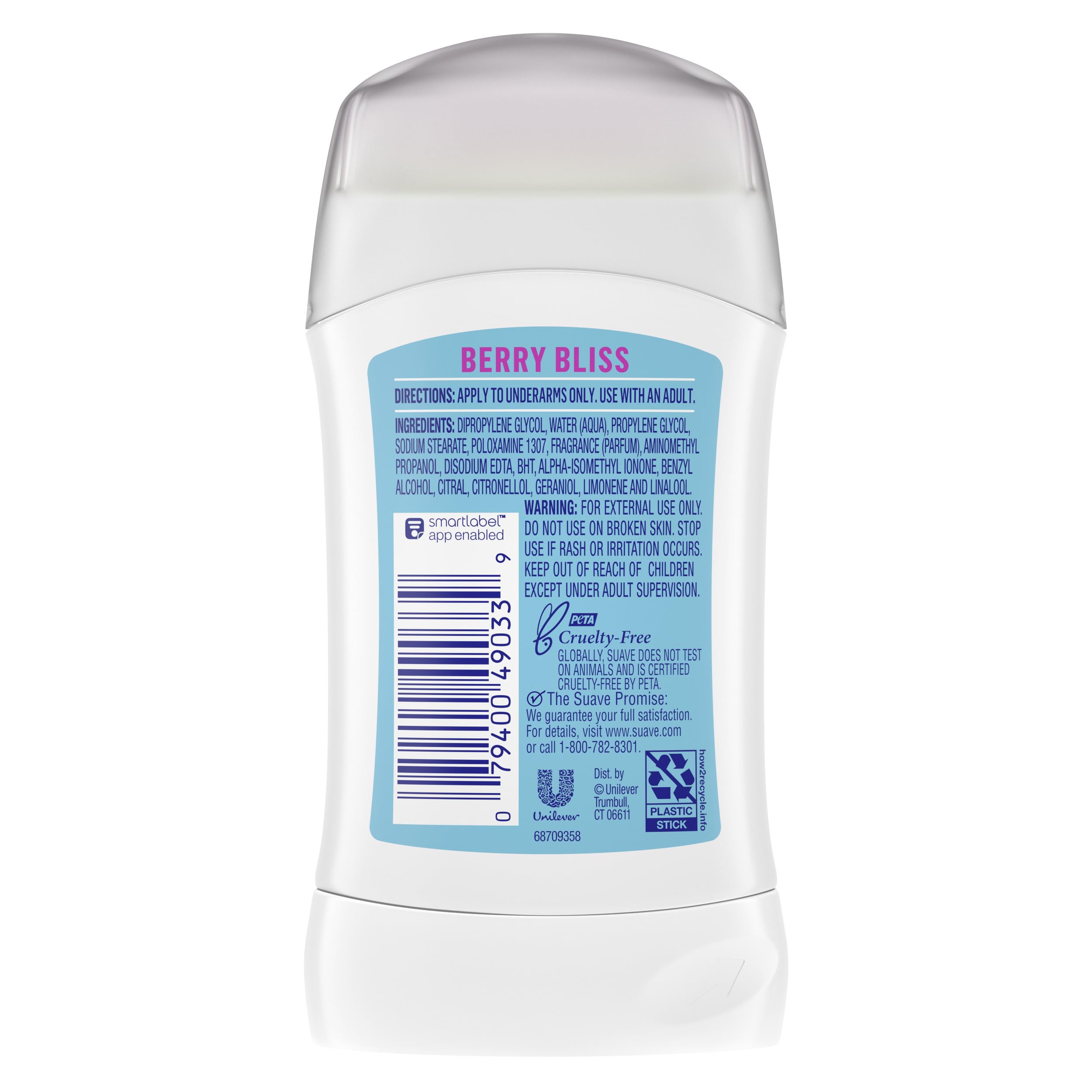 Close-up of application underarm with Berry Bliss deodorant stick