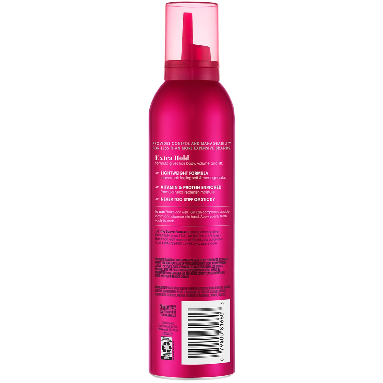 Salon-ready wave look after using Suave Extra Hold Mousse.