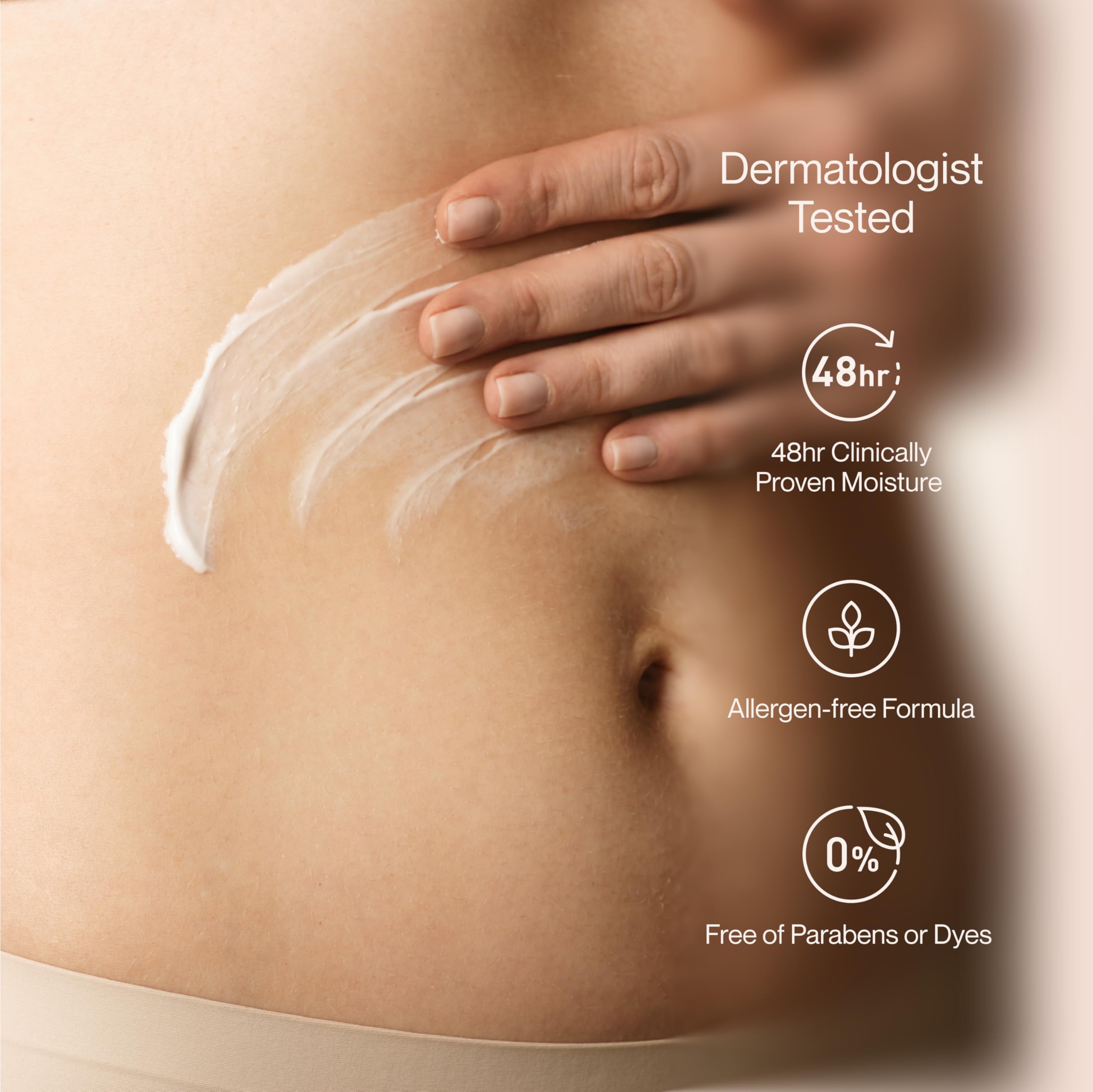 Suave hand lotion application closeup on skin for quick, non-greasy absorption.