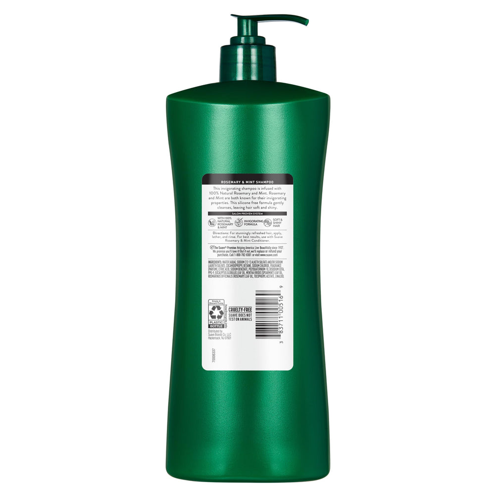 Applying Suave Invigorating Shampoo to hair demonstrates easy distribution for all hair types.