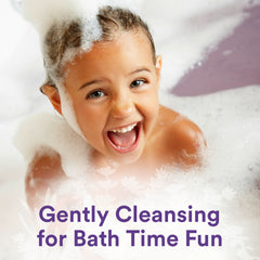 Suave Kids Lavender kid-in-bath illustrates a safe, easy routine for busy bath time.