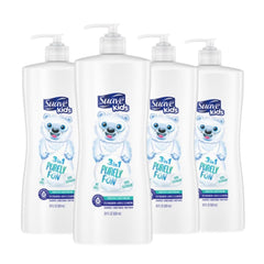 Suave Kids Purely Fun 3-in-1 bottle pour for quick all-in-one cleanse
