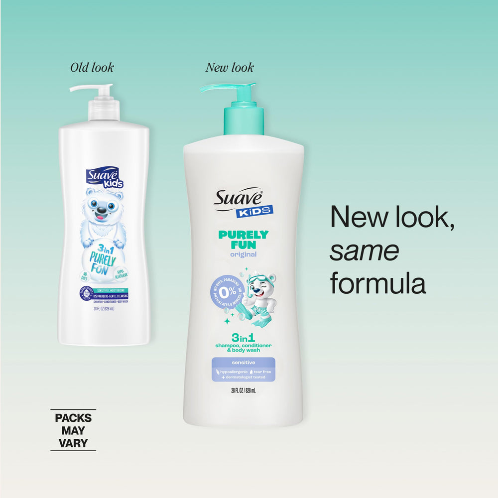 Cruelty-free promise from Suave Kids Purely Fun packaging