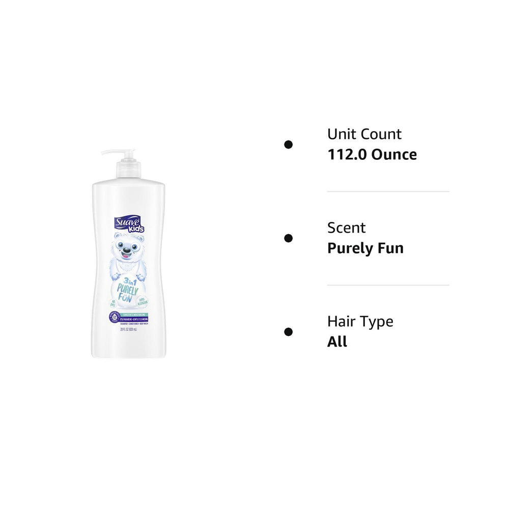 Suave Kids Purely Fun 3-in-1 recyclable packaging emphasizes eco-conscious use