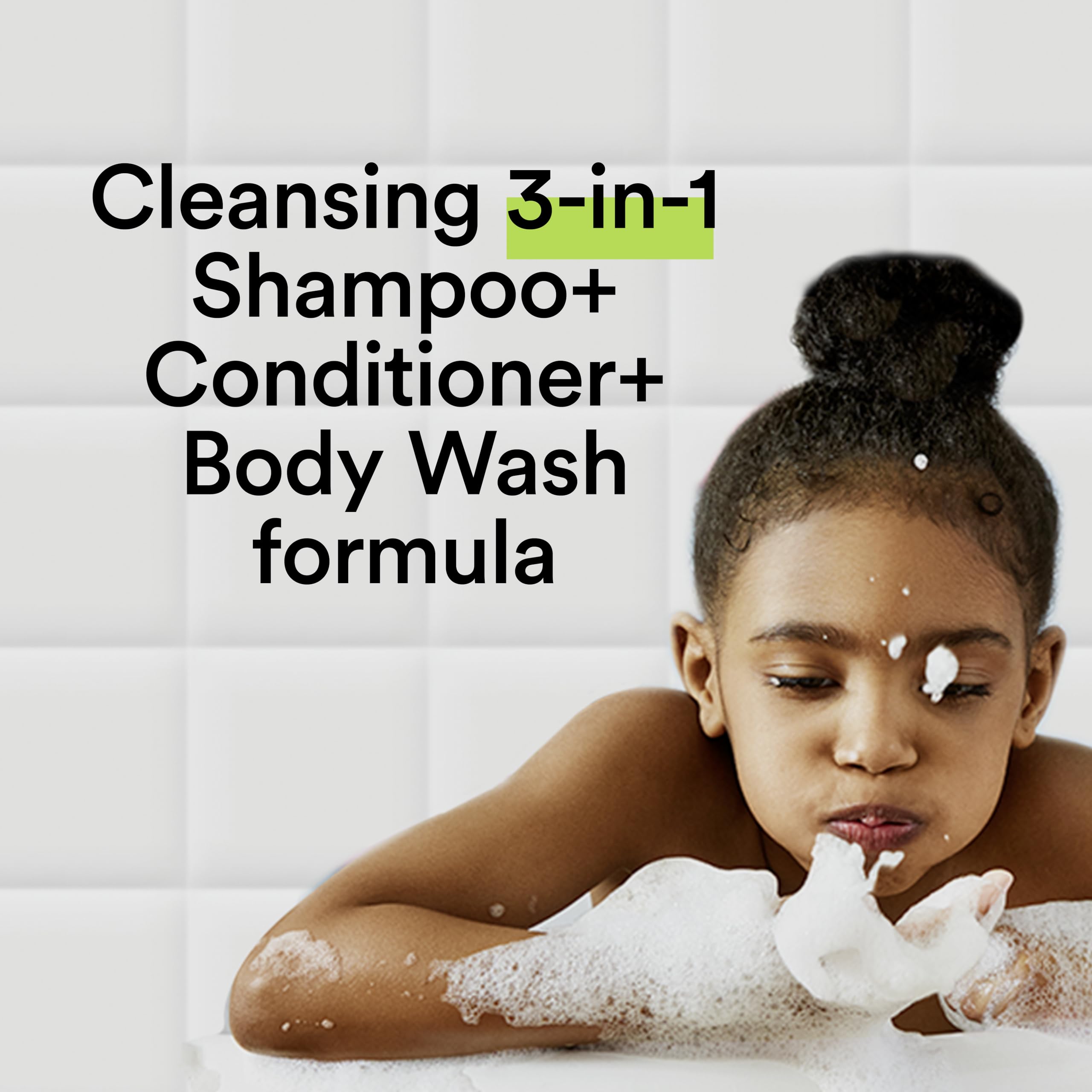 Kids enjoying bath time with Suave Kids Wacky Melon fragrance.
