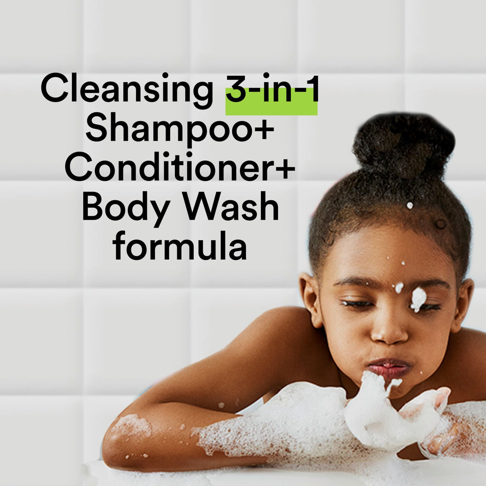 Kids enjoying bath time with Suave Kids Wacky Melon fragrance.