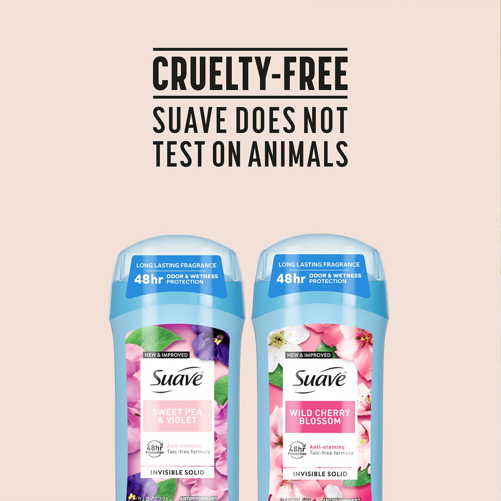 Suave long-lasting fragrance notes are captured on the packaging.