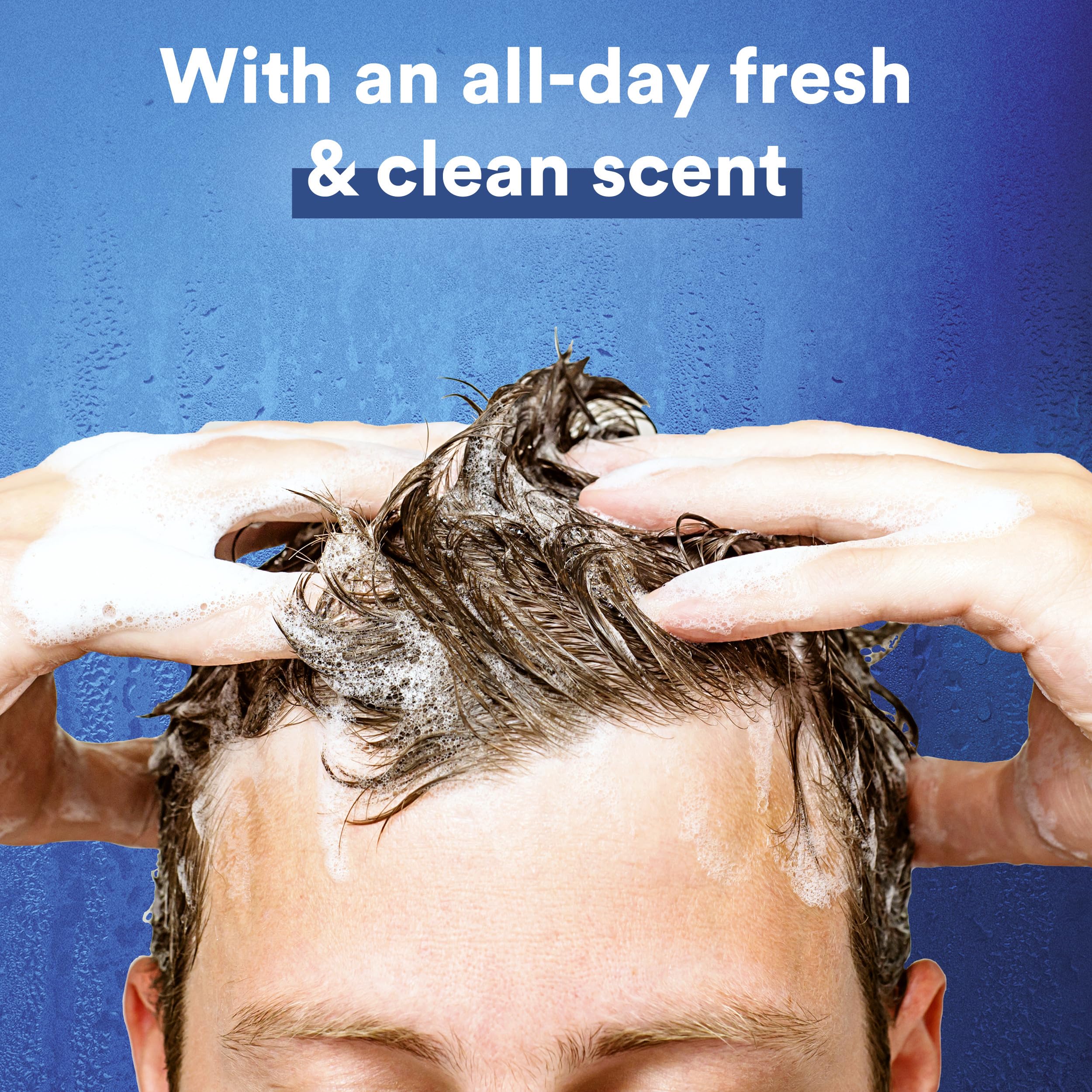 Suave Men 2-in-1 bottle on shelf showing classic clean formula