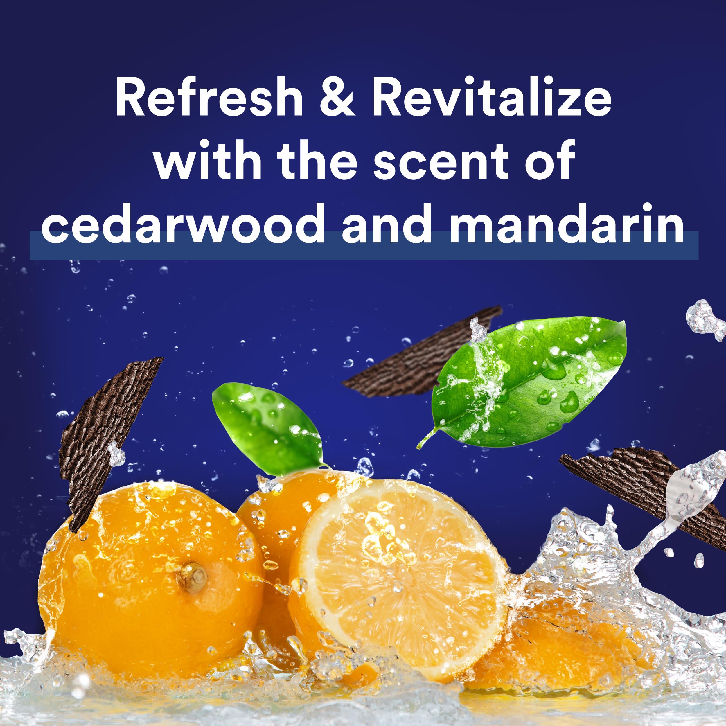 Close-up of Suave Men cedarwood and mandarin scent.
