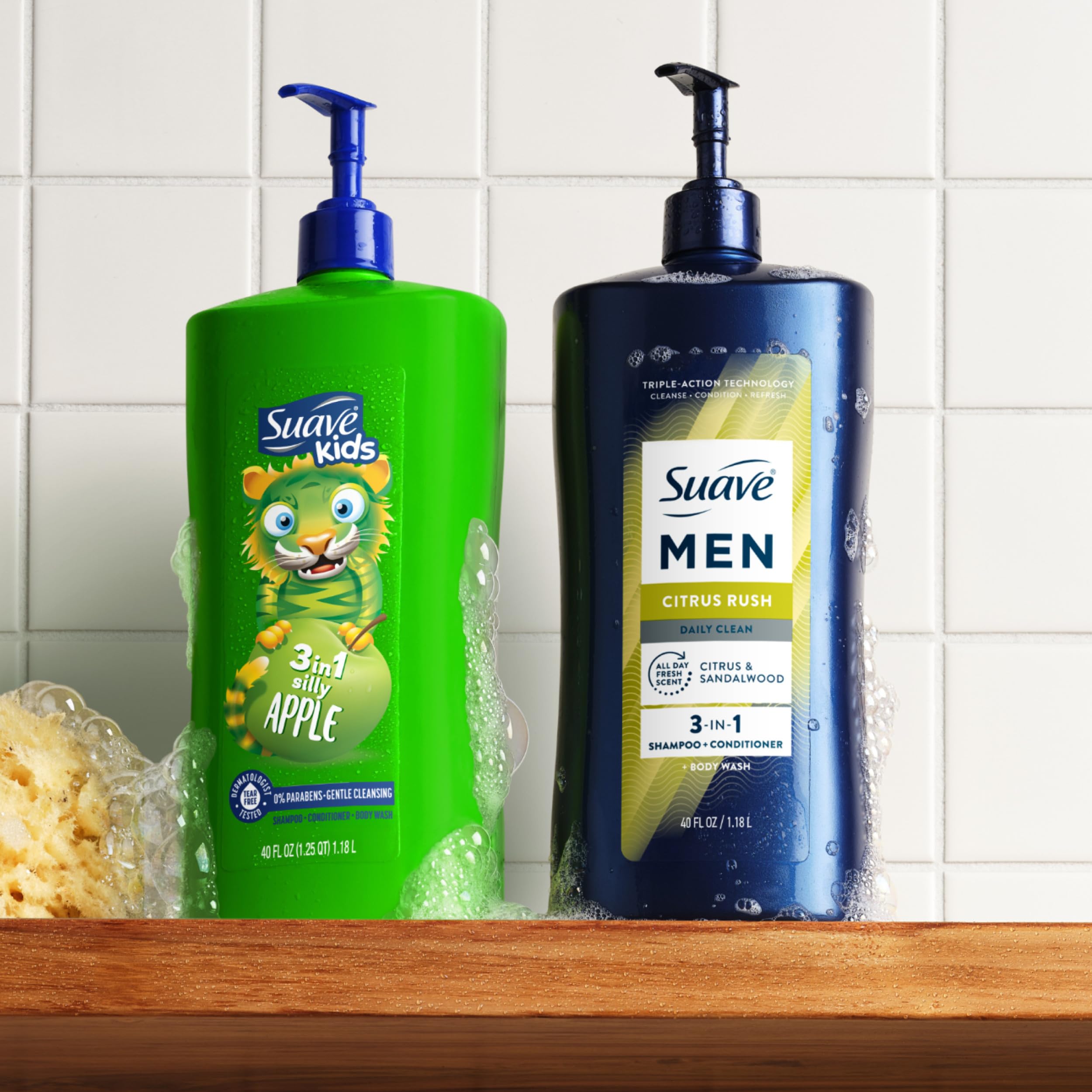 Suave Men Citrus Rush bathroom-setup conveys simple, everyday grooming routine.