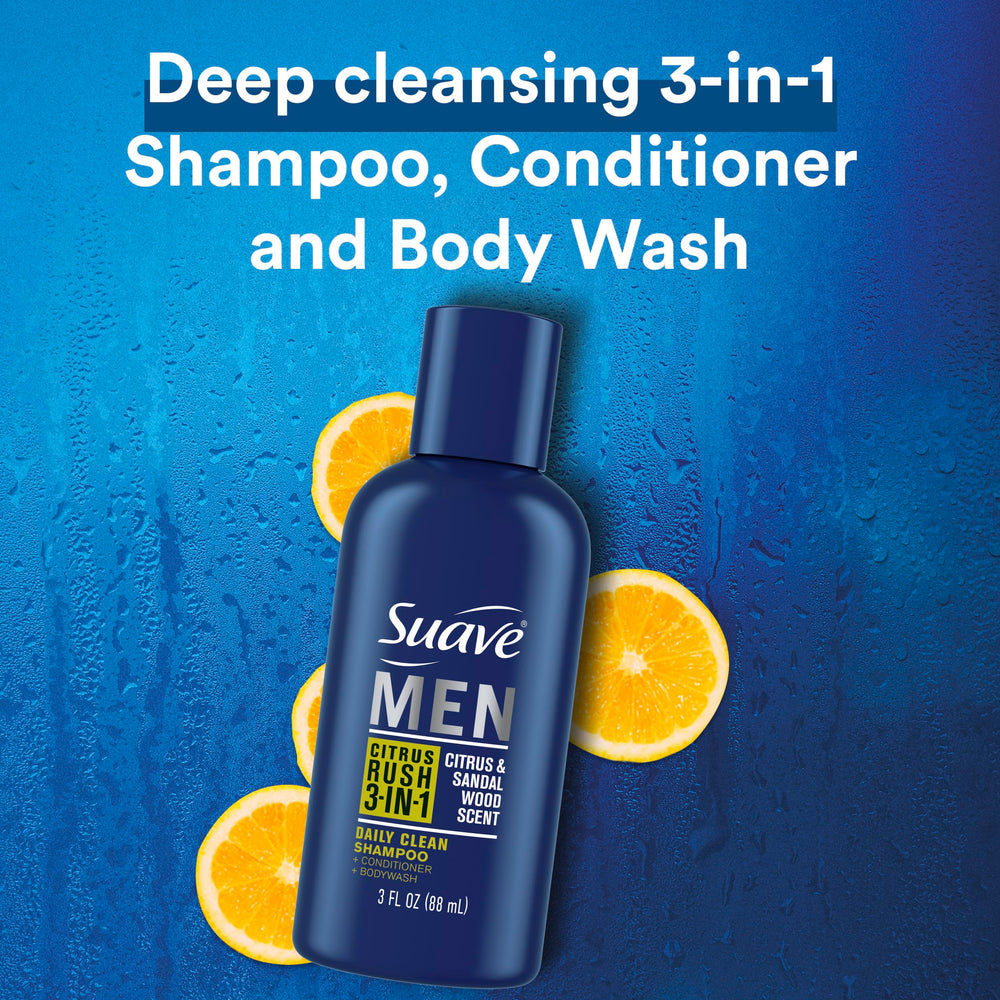 Suave Men Citrus Rush 3-in-1 travel pack for compact grooming