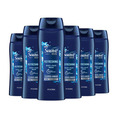 Suave Men Refresh bottle pour for a quick, refreshing cleanse after workouts.
