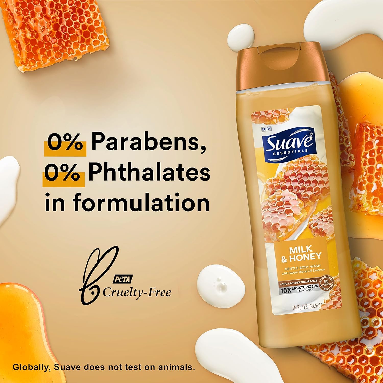 Suave Milk & Honey six-pack display for family use and sharing