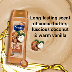 Close-up of rich lather from Suave Cocoa Butter and Shea body wash