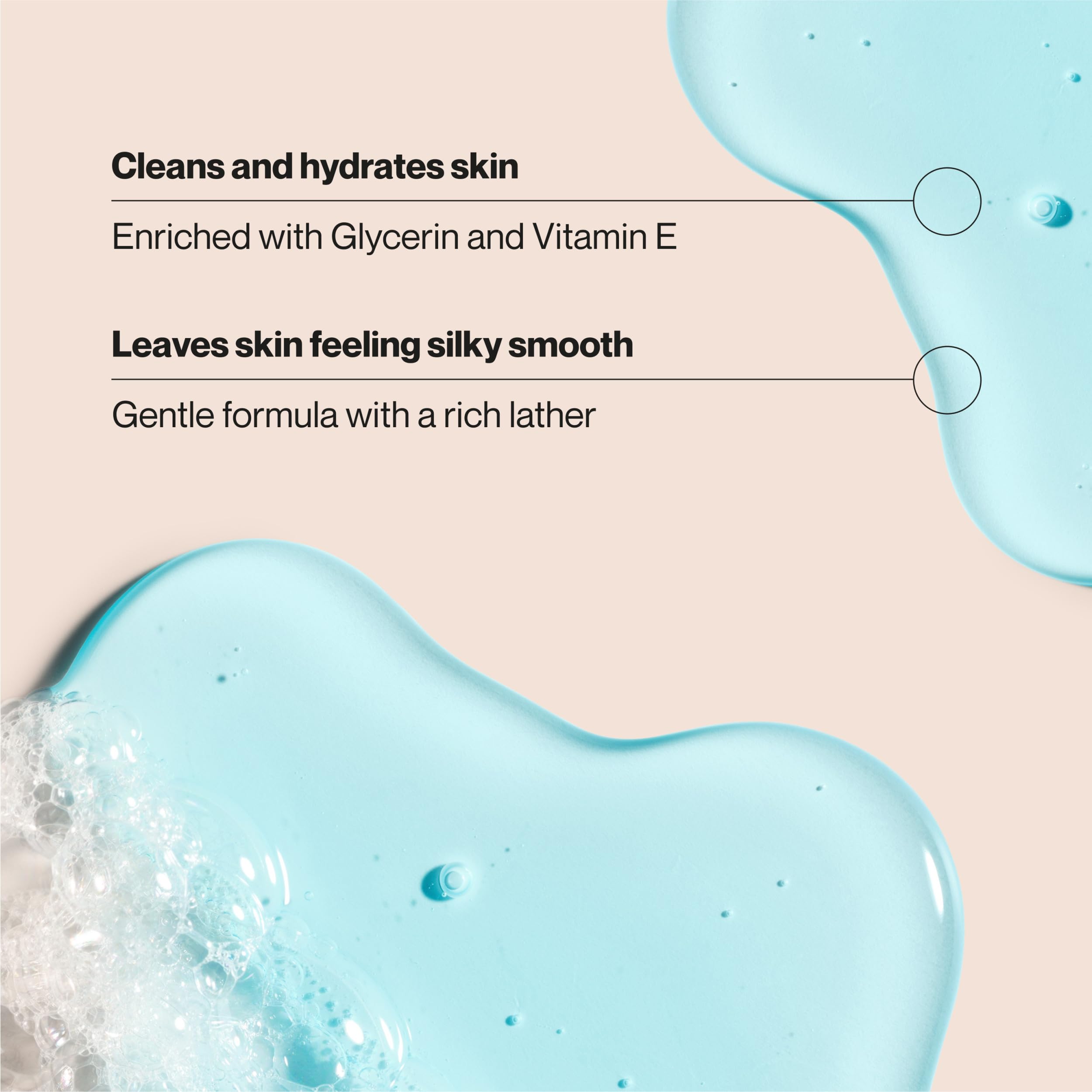 Glycerin droplets on Suave Ocean Breeze Body Wash surface