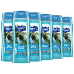 Suave Ocean Breeze bottle highlights the brand and inviting fragrance.