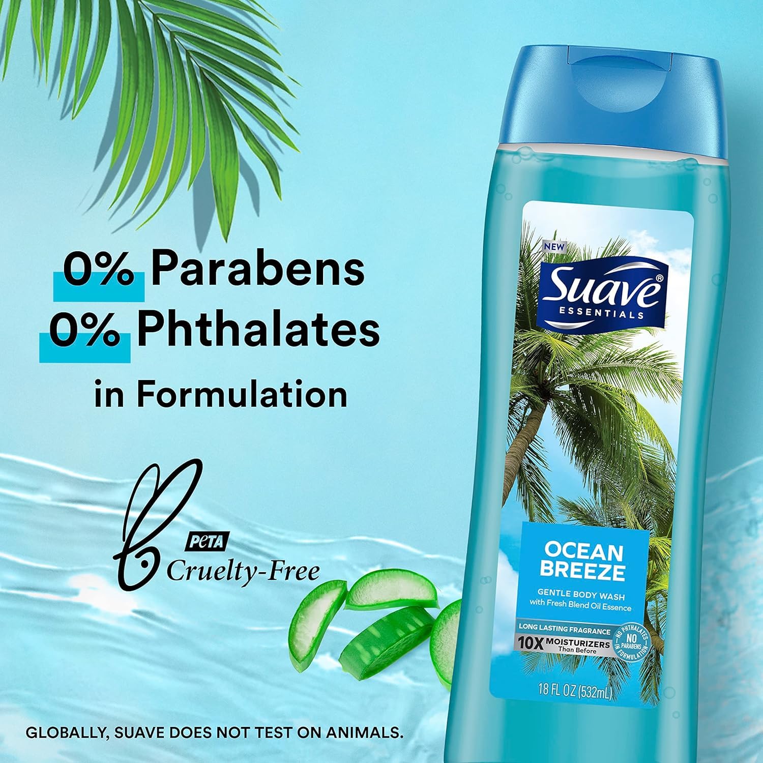Suave Phthalate-free label reassures safe daily use.