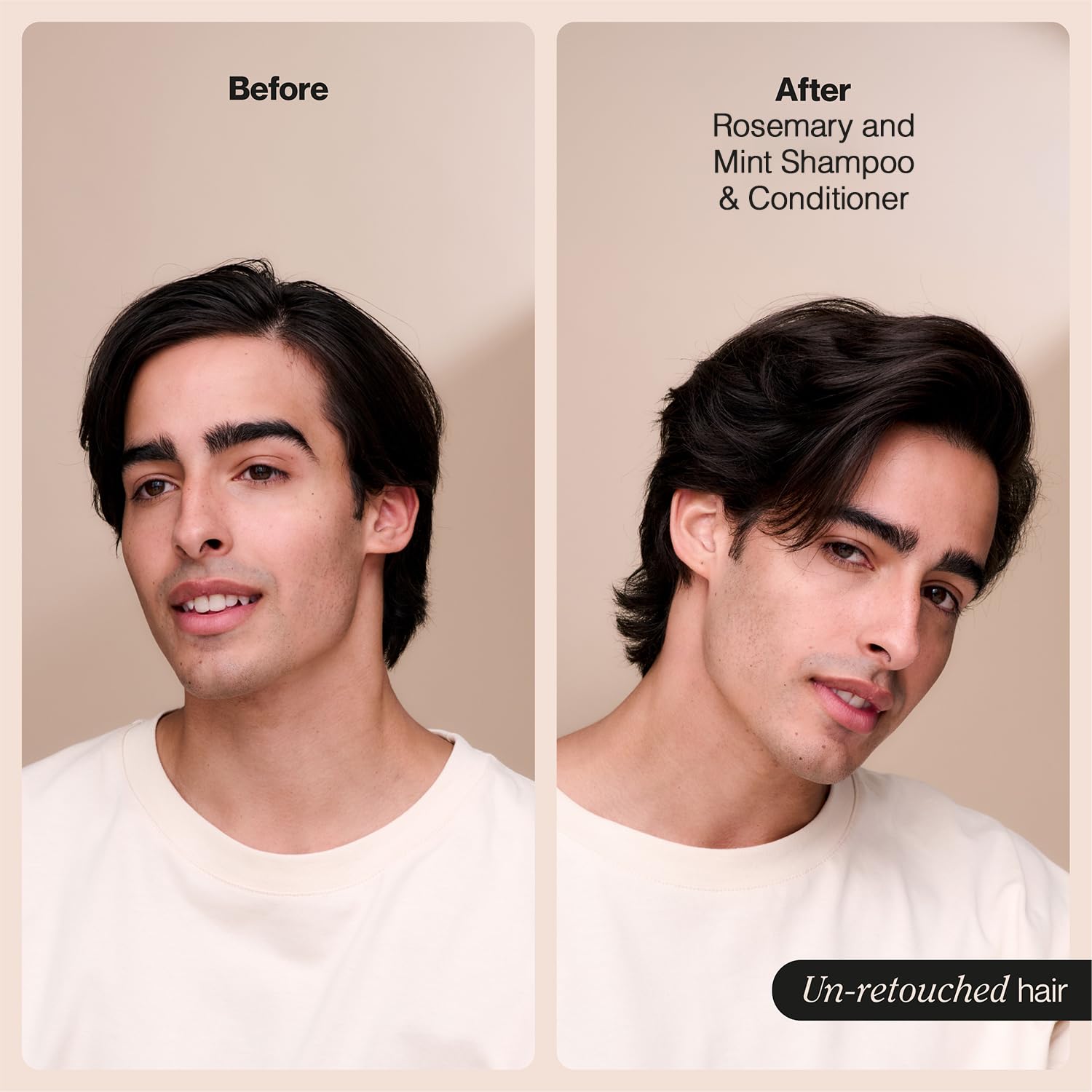 Shiny, soft hair after using Suave Rosemary & Mint duo
