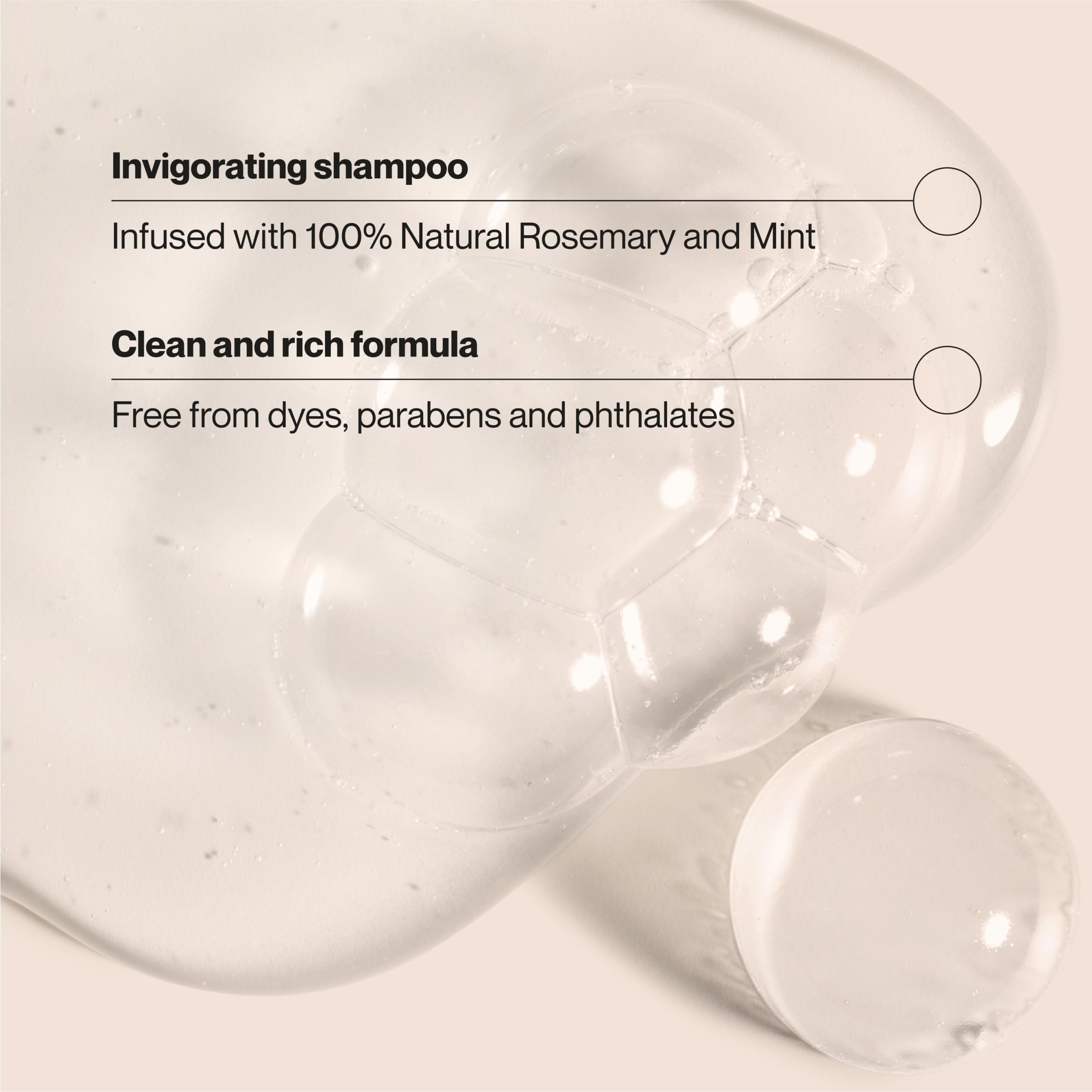 Rosemary and mint leaves illustrate Suave Invigorating Shampoo's natural scent.
