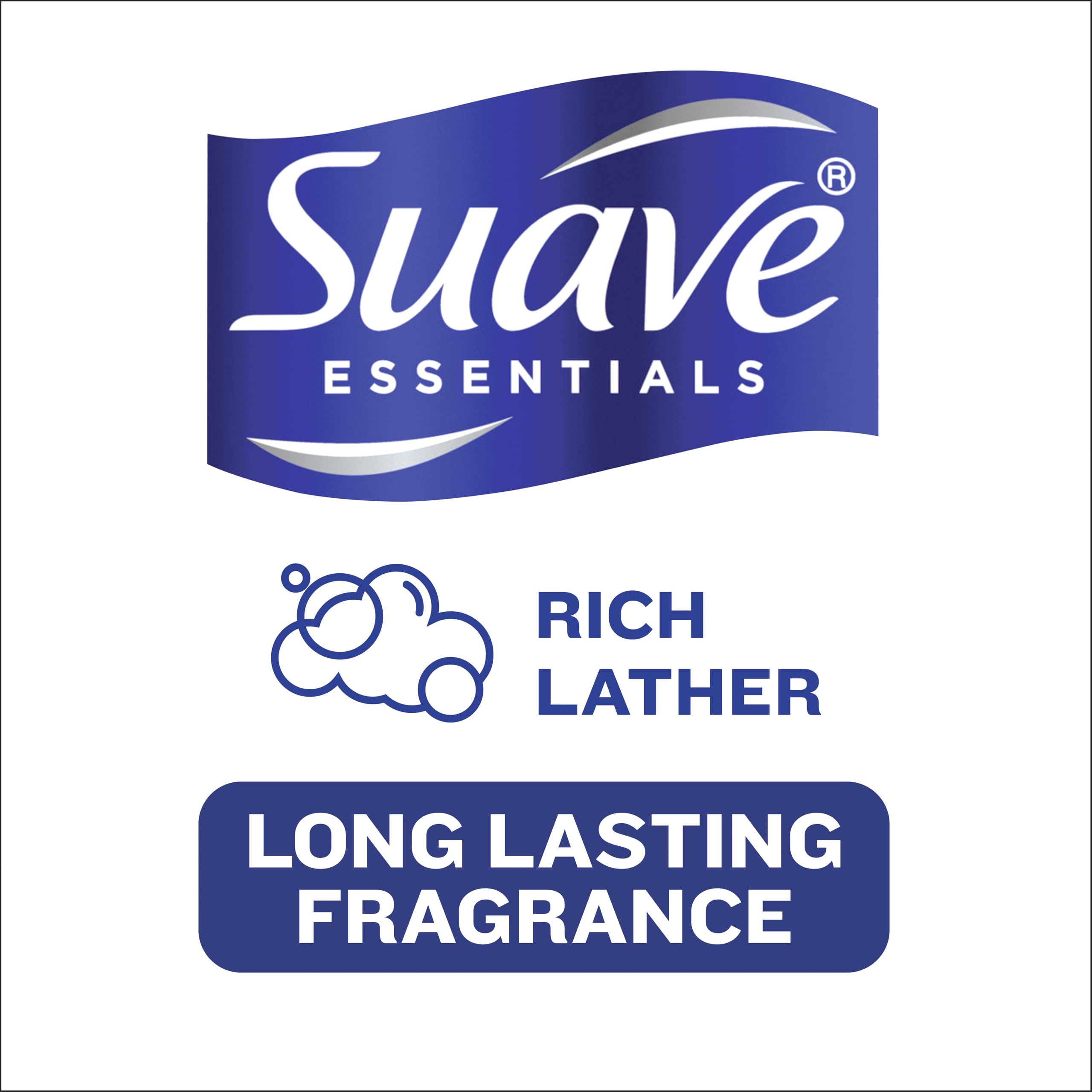 Suave shampoo and conditioner set packaging showcases generous family-size bottles