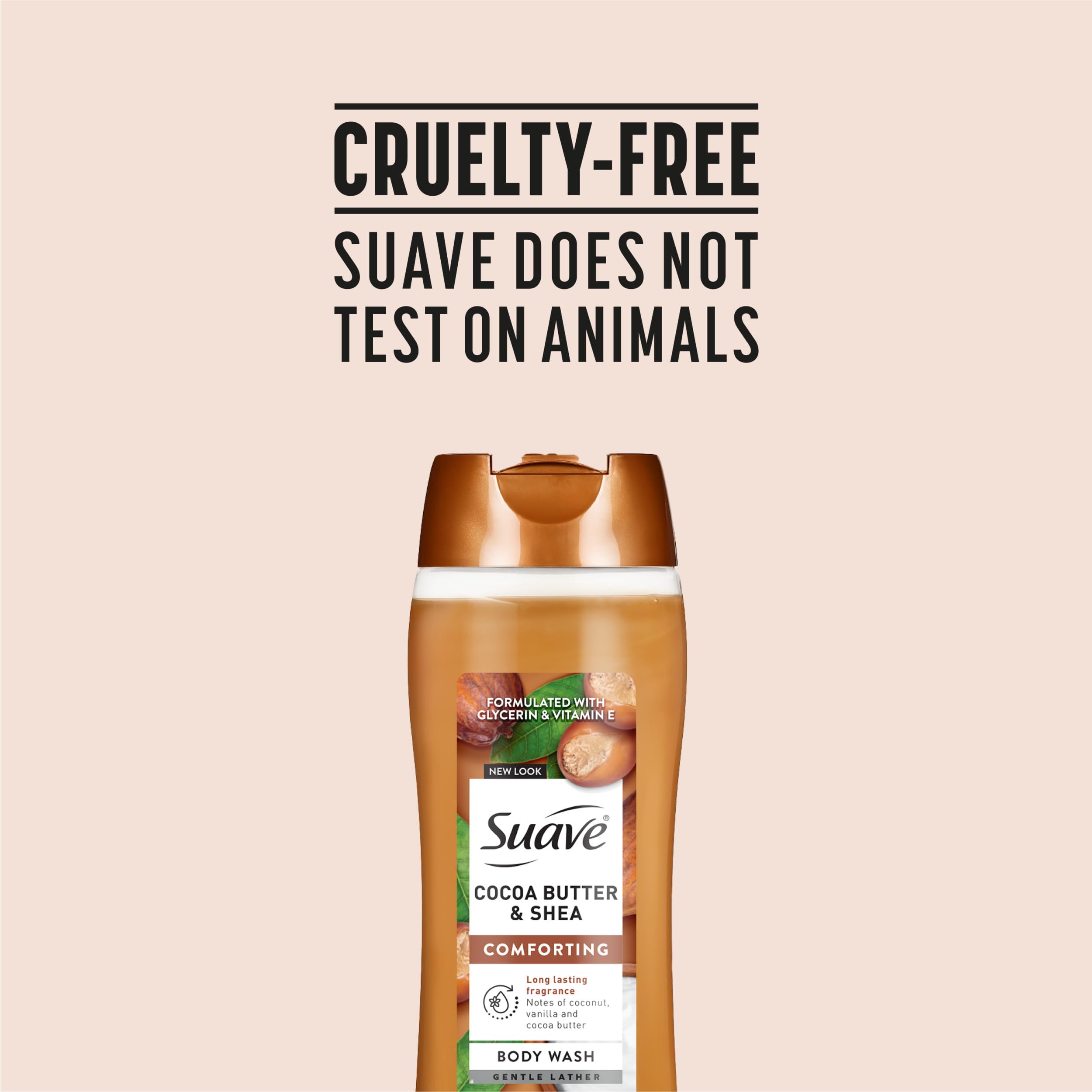 Skin feels nourished and refreshed after using Suave body wash.