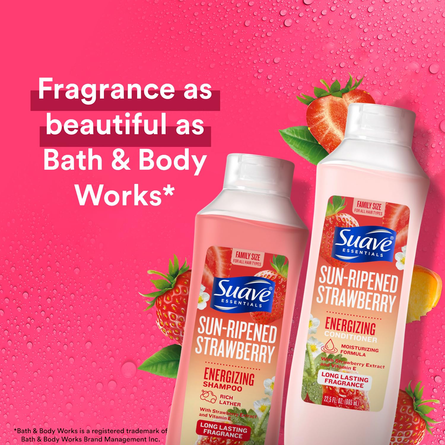 Suave Tropical Coconut conditioner bottle softening frizz and curls.