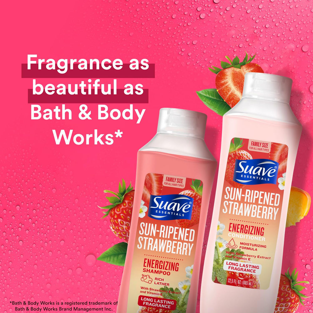 Suave Tropical Coconut conditioner bottle softening frizz and curls.