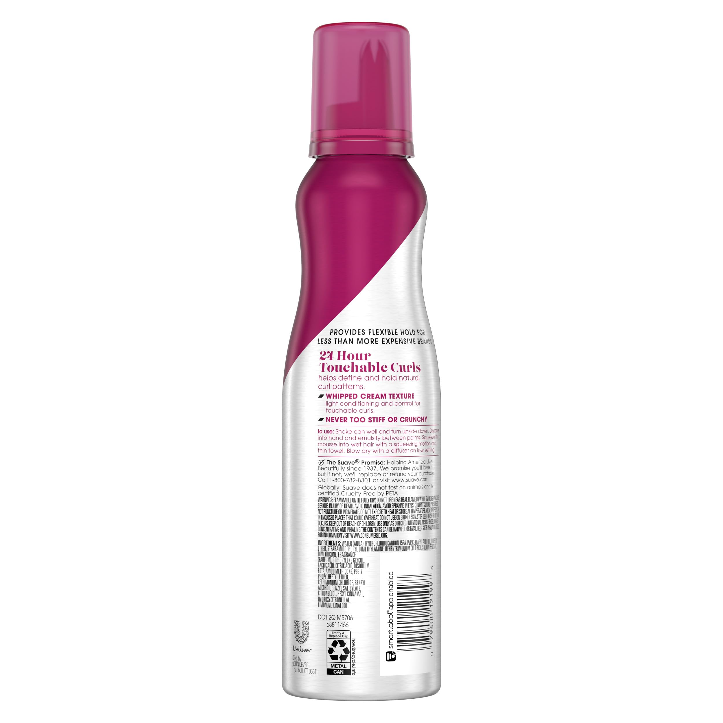Suave Whipped Mousse texture like whipped cream for light hold.
