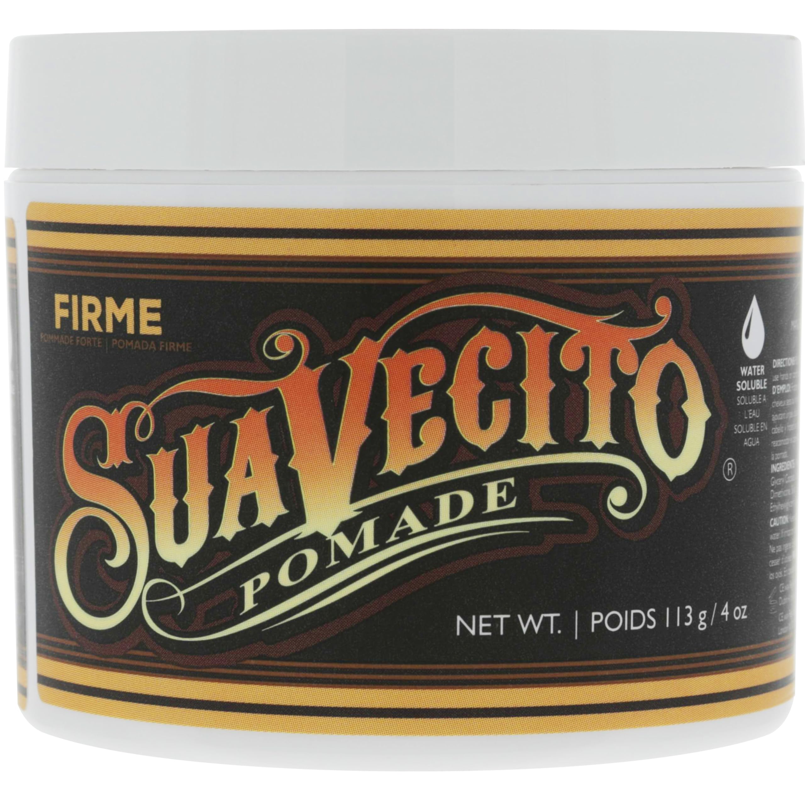 Suavecito Pomade Firme tin with strong hold for all day style