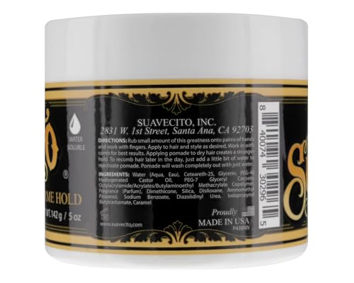 Suavecito Pomade Firme water-soluble formula for easy rinse-out after styling