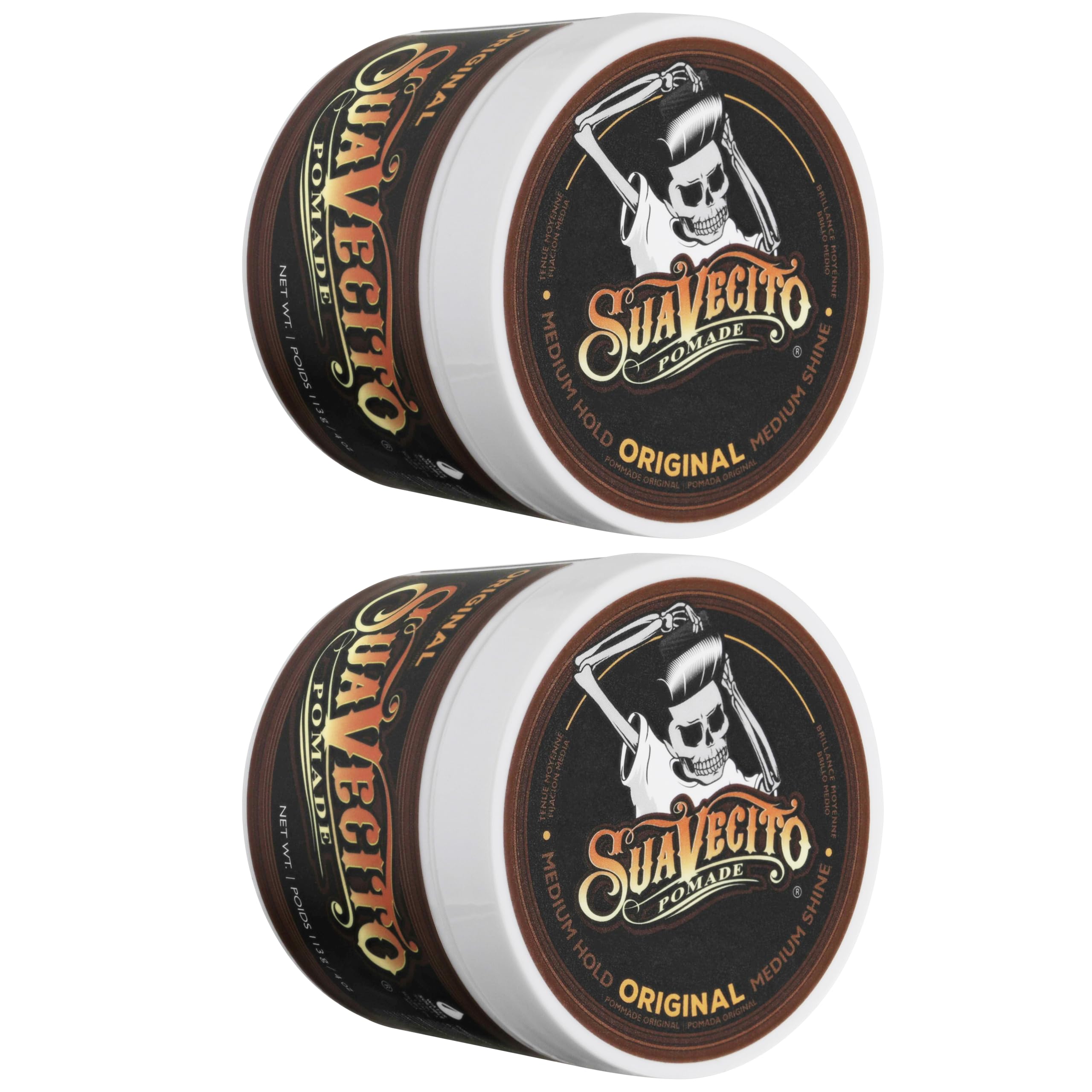 Hands scoop Suavecito Pomade Original for precise, even styling.