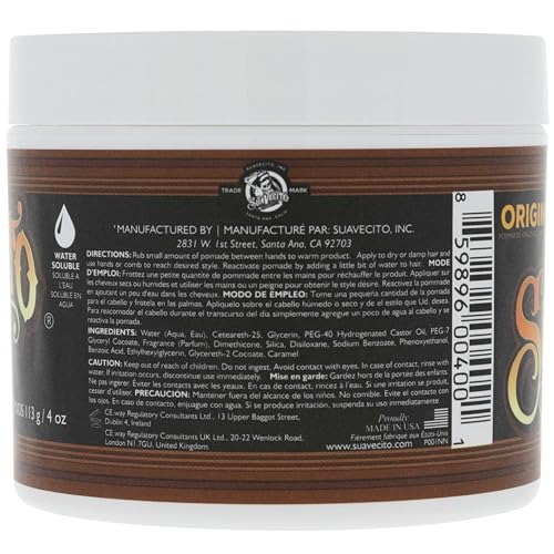 Creamy texture visible in Suavecito Pomade Original jar for smooth application.