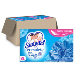 Suavitel Field Flowers dryer sheets deliver lasting freshness and anti-static protection.