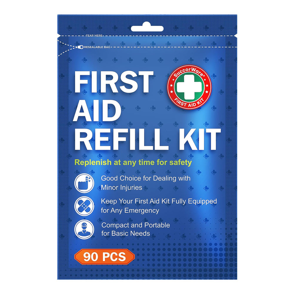 SuccorWare 90-piece kit with assorted bandages for home and travel wound care