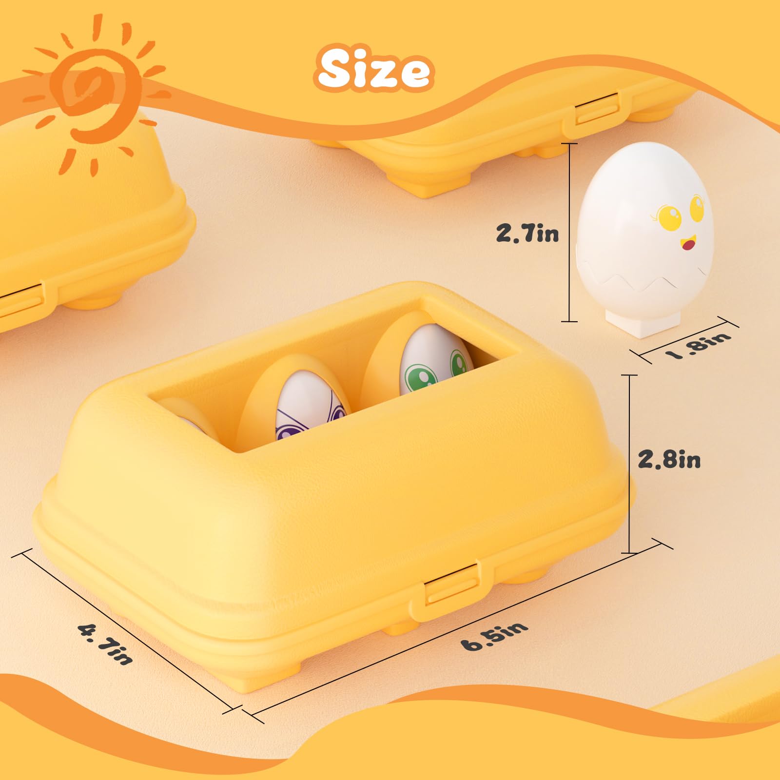 Sucenance durable plastic eggs offer safe, long-lasting toddler play.