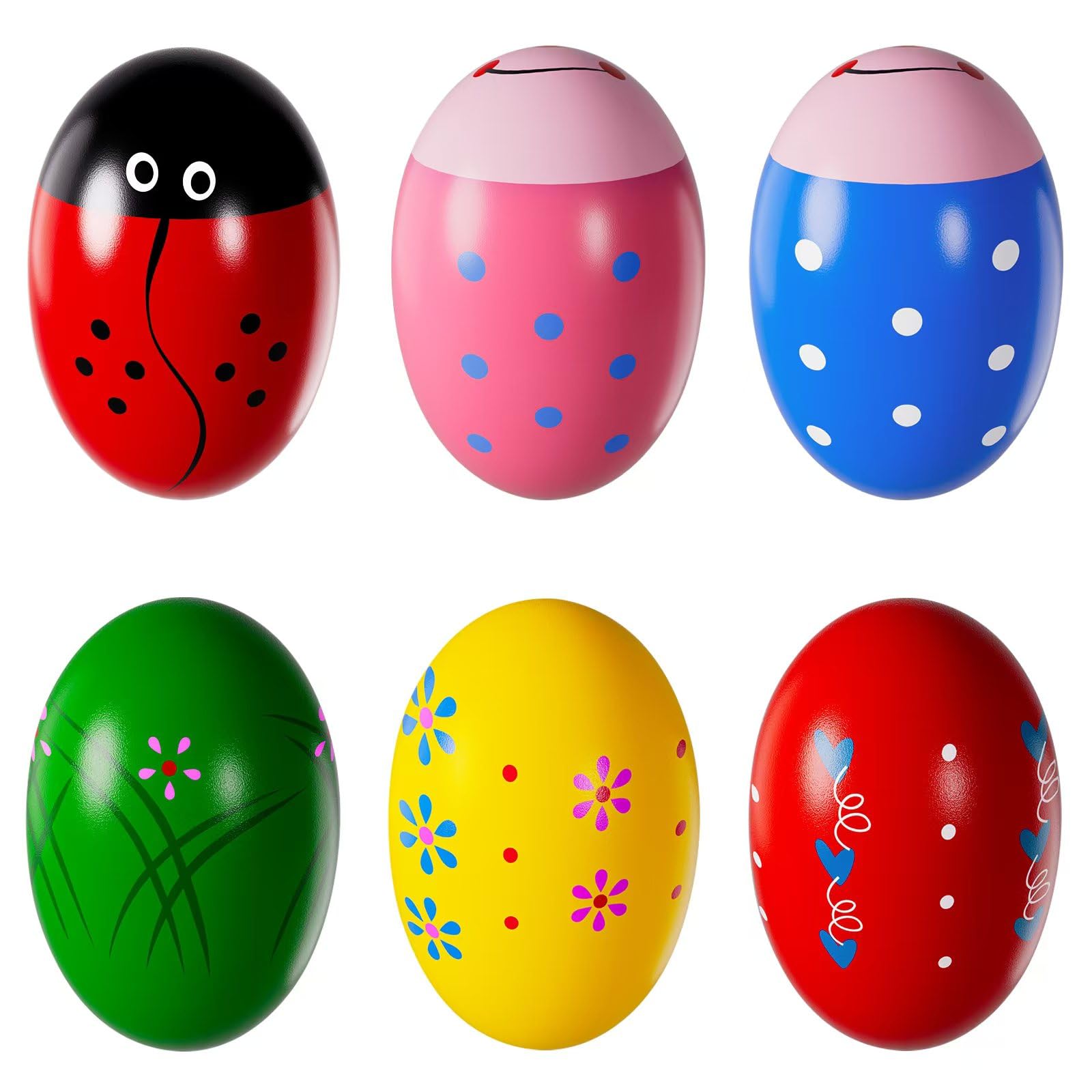 sucenance wooden Easter egg shaker with natural finish for sensory play
