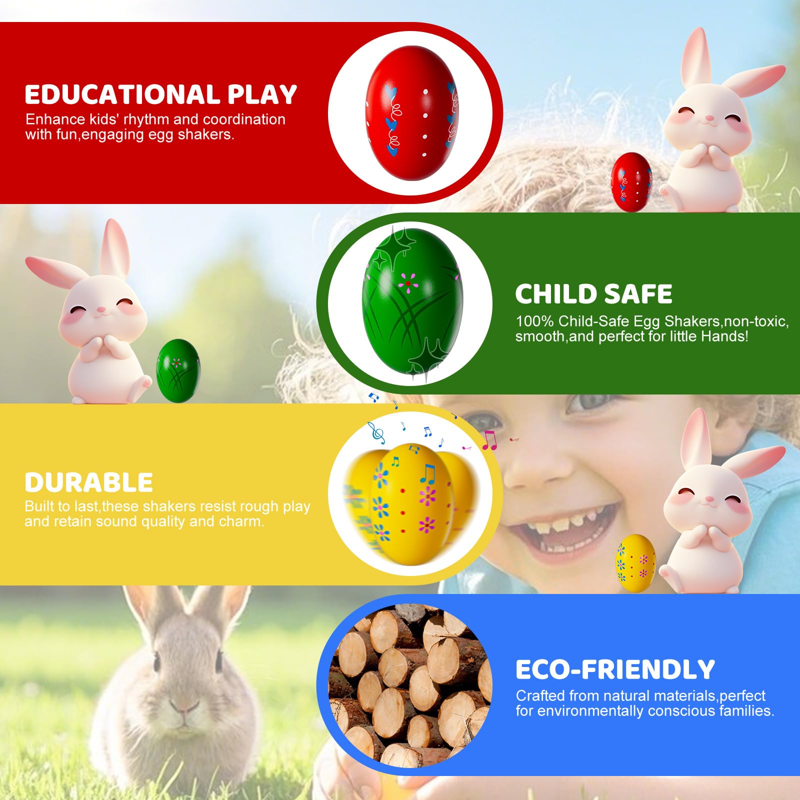 sucenance small-hand-friendly egg shaker fits toddlers comfortably