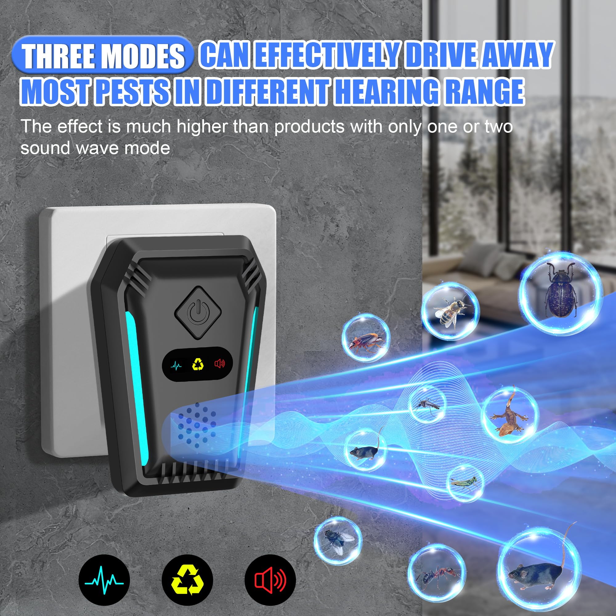 SUCGLES 6-pack ultrasonic pest repellents provide broad indoor coverage