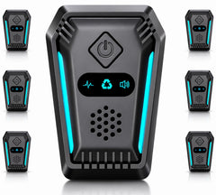 SUCGLES ultrasonic mouse repeller front view showing safe, poison-free indoor protection