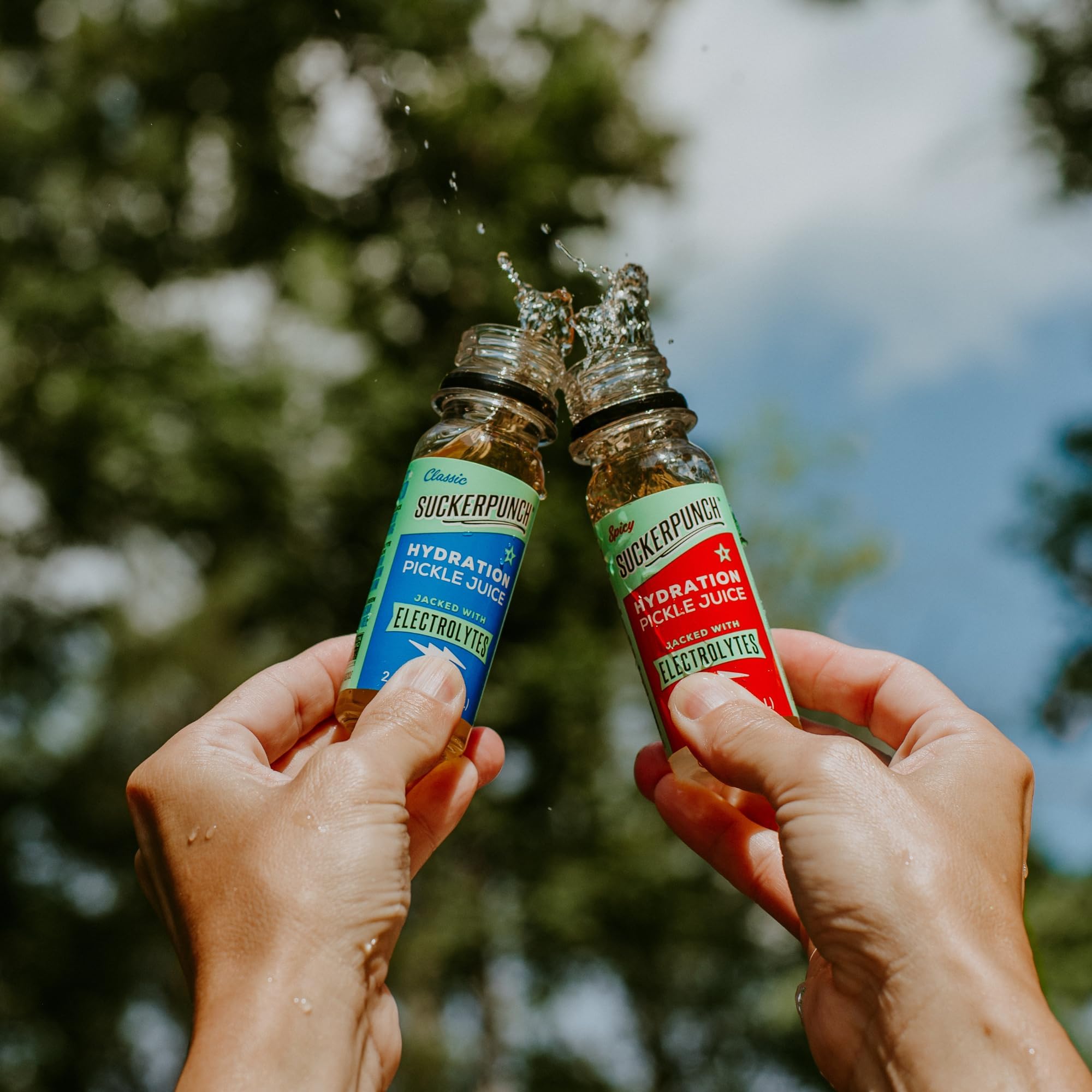 Suckerpunch pickle shot on-the-go option offers convenient electrolyte support.