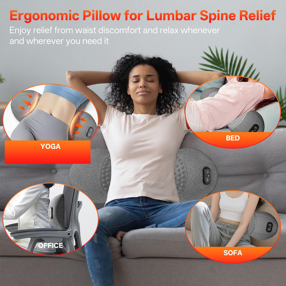 SUDAHIA lumbar pillow fabric closeup emphasizes breathable, skin-friendly material